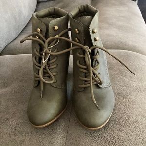 Hunter green booties